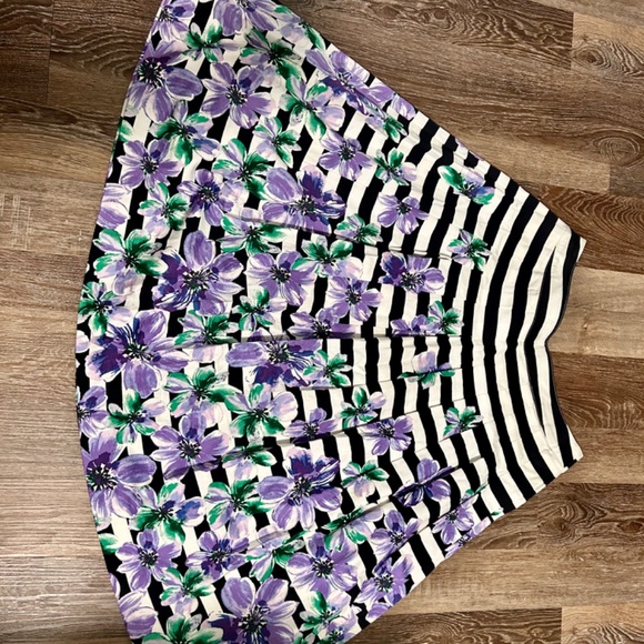 Talbots Floral pleated striped a-line midi skirt women’s - Picture 4 of 4